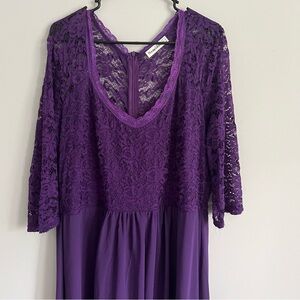 Pretty Purple, Full Length Dress, with 3/4 sleeves